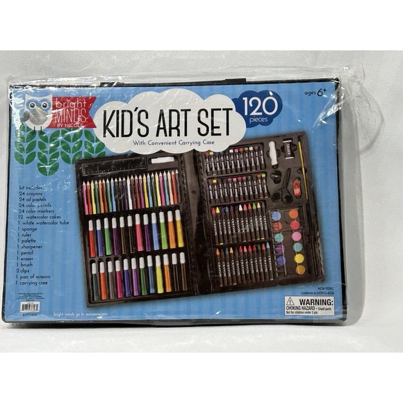 Bright Minds by Nicole Kids' Art Set With Carrying Case 66 Pieces - Picture 1 of 5